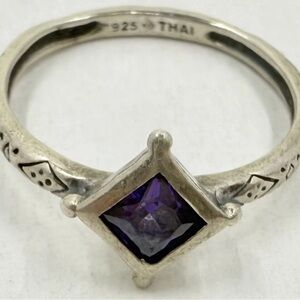 Elegant Silver and Purple Women's Ring